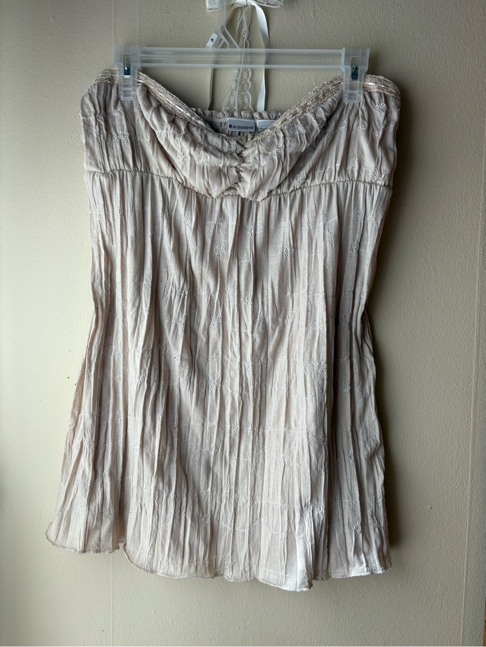 No Boundaries Light Beige Strapless Top or Mini Dress